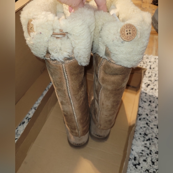 Tall Tan Over The Knee Bailey Button Ugg Boot - Picture 4 of 9